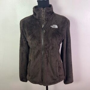 The North Face Fuzzy Fleece Jacket Brown Full Zip Women's, Size S